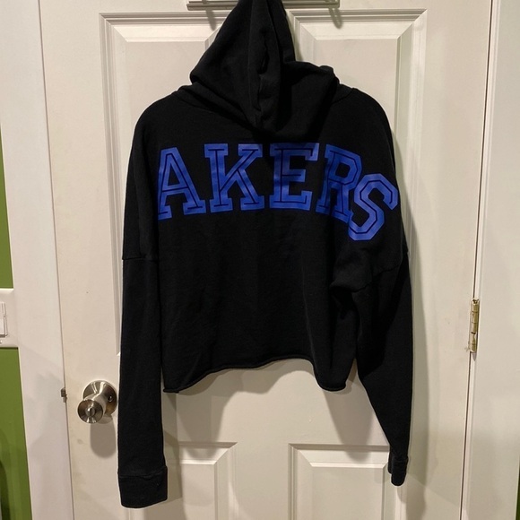 GVSU Lakers Crop Pullover Hoodie Victoria’s Secret Pink EUC - Picture 1 of 11